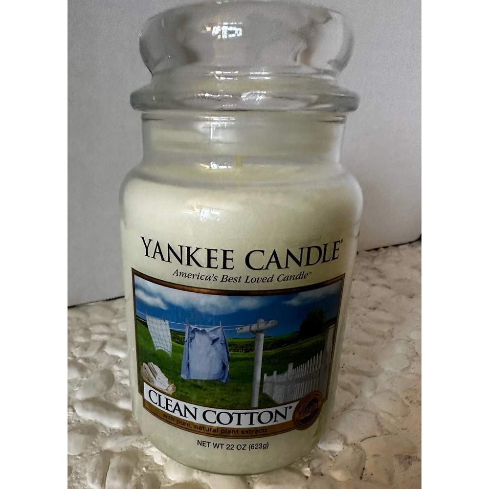 Yankee Candle Clean Cotton Scented Large Jar 22 oz New
